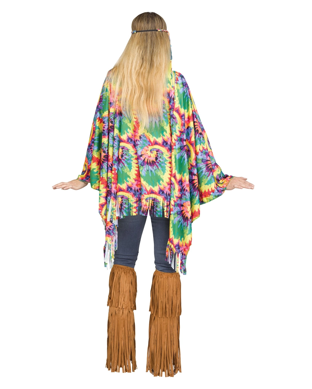 Poncho Mit Haarband Für Hippies – Bild 3