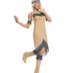 Indianer Maid Frauenkostüm Mit Fransen