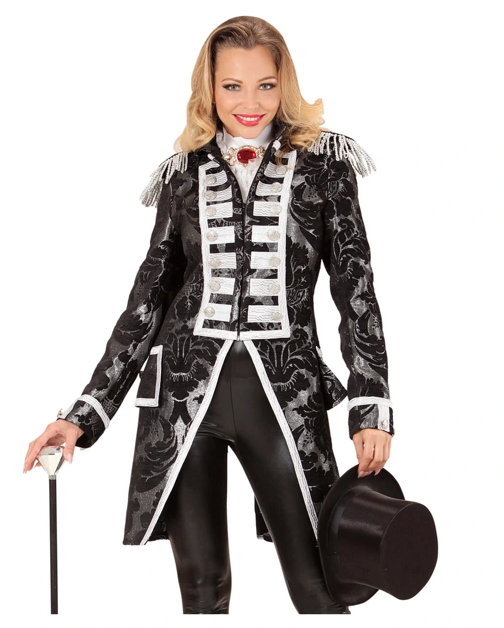 Silber-schwarzer Venezianischer Damenfrack